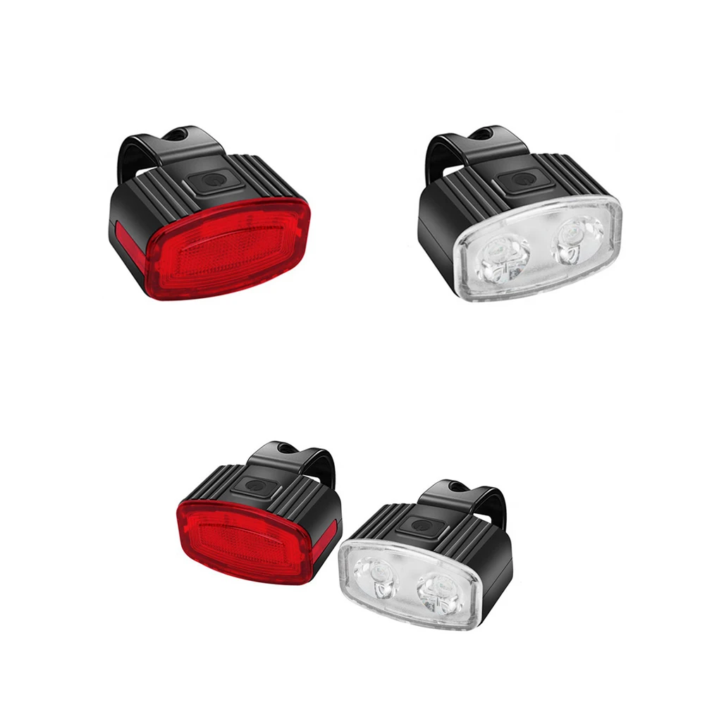 

2X Bike Light Handlebar Lamp Cycling Supplies Rear Rechargeable Battery-operation Practical Bikes Taillights White Light