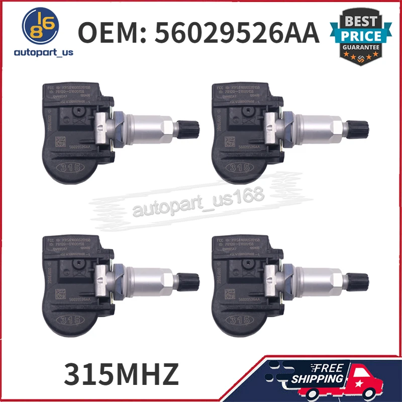 

56029526AA Tire Pressure Monitor Sensor 315MHZ For CHRYSLER 200 DODGE AVENGER JEEP LIBERTY MITSUBISHI LANCER SUZUKI KIZASHI