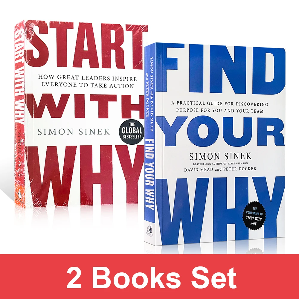 

2 Books Set Find Your Why & Start with Why by Simon Sinek Motivational Management & Leadership Business English Books Paperback