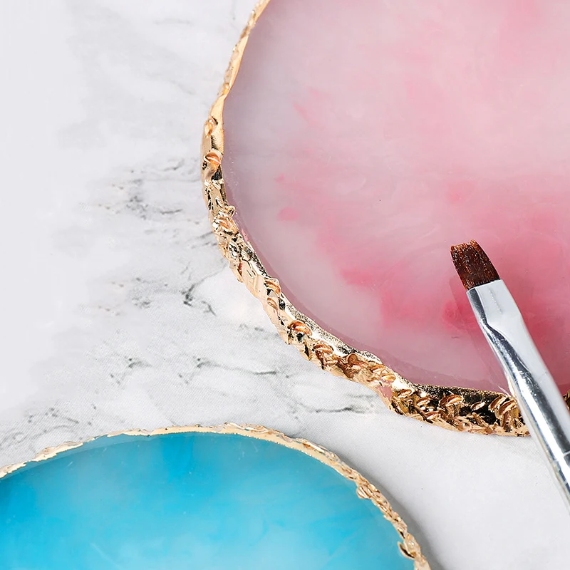 Палитра из круглого агата и смолы для дизайна ногтей накладные ногти палитра