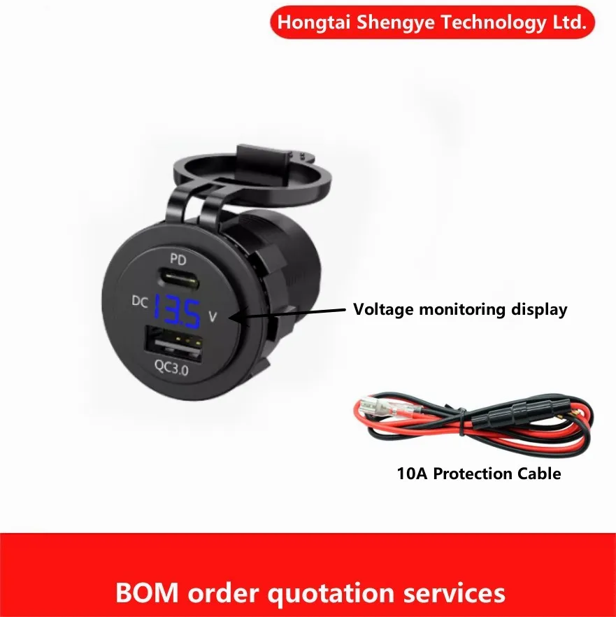 

Автомобильное USB-зарядное устройство QC3.0 PD C-типа USB-разъем для 12 В/24 В, автомобилей, лодок, мотоциклов, внедорожников, автобусов, грузовиков, караванов, морских