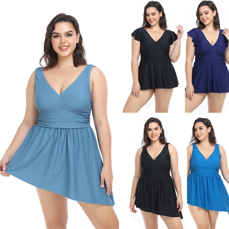 

Новинка 2023, купальные костюмы из двух частей, женские Танкини большого размера, купальный костюм-танкини, топ с коротким верхом для плавания...