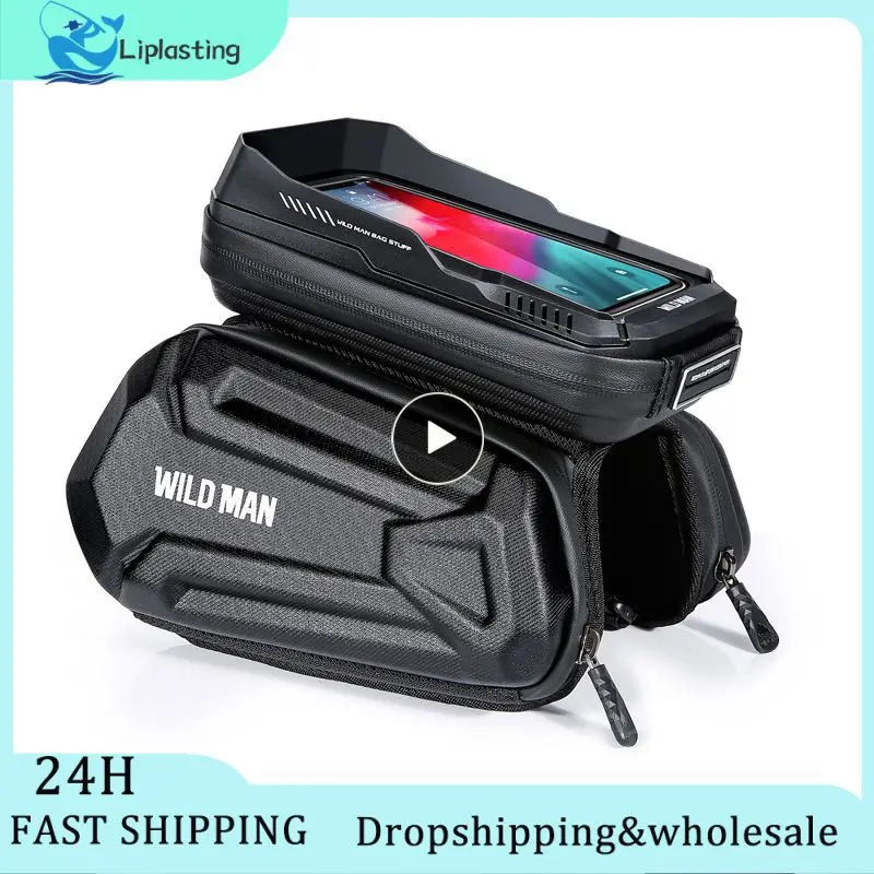 

1/2/3PCS Touch Screen Mobile Phone Package Front Beam Bag Black Double-layer Mesh Bag Portable Mountain Bike Bag Saddle Bag