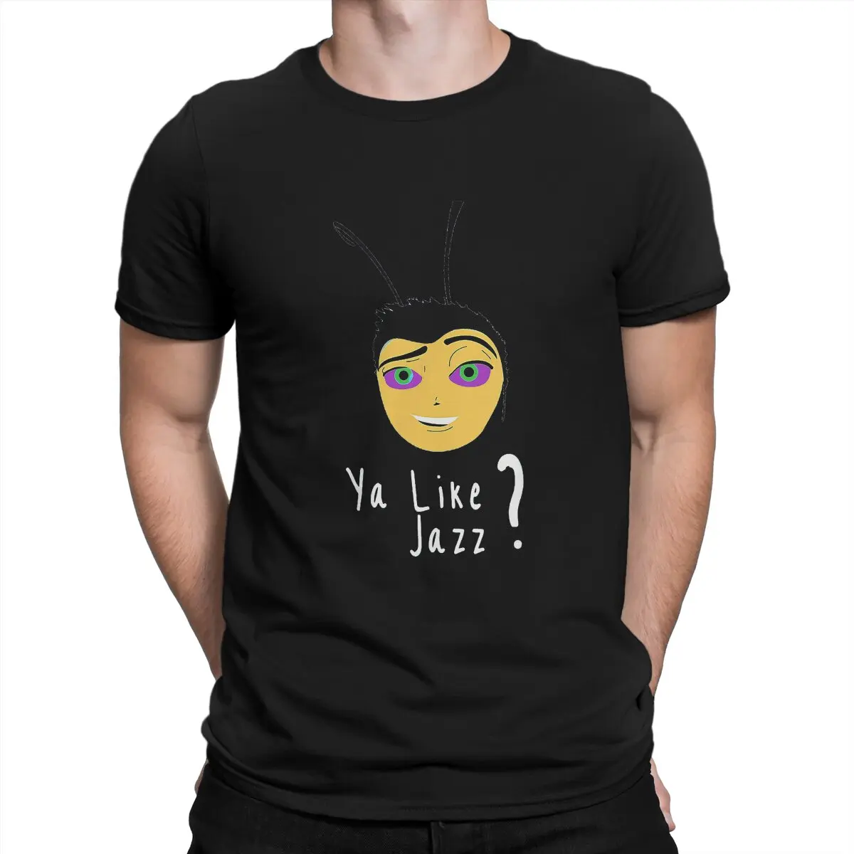 

Novelty Ya Like Jazz Cool T-Shirt for Men Crewneck Pure Cotton T Shirts Bee Movie Barry B Byson Cartoon Short Sleeve Tee Shirt