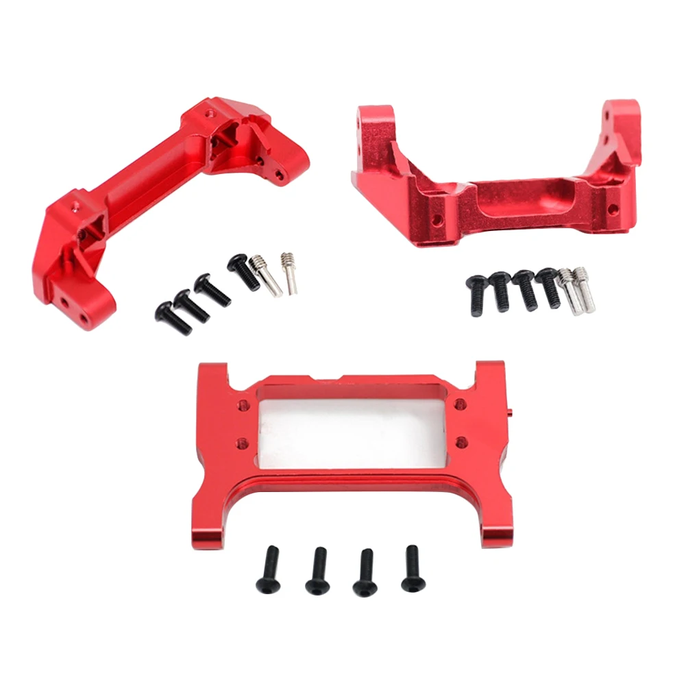 

CNC Metal Front & Rear Bumper Mount Servo Stand for 1/10 RC Crawler Traxxas TRX4 TRX-4 8237 Upgrade Parts,Red