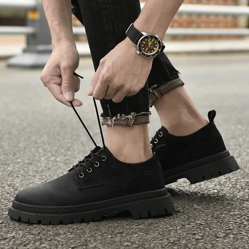 Мужские замшевые туфли натуральная кожа удобные классические кроссовки обувь на