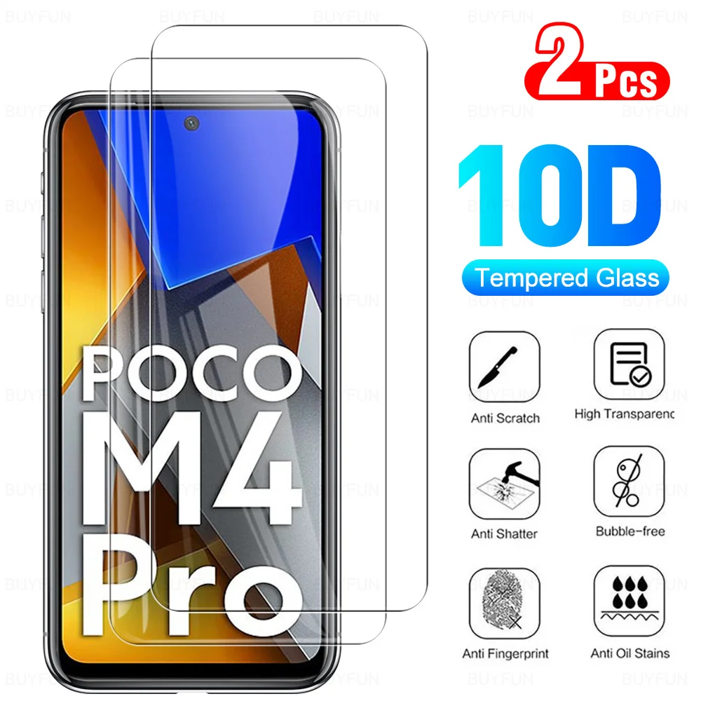 

Для Xiaomi Poco M4 Pro 4G 6,43 "экран 2 шт. закаленное стекло для Xiamoi Pocco M4Pro Xiomi M4 Pro MZB0B5VIN Защитная пленка крышка