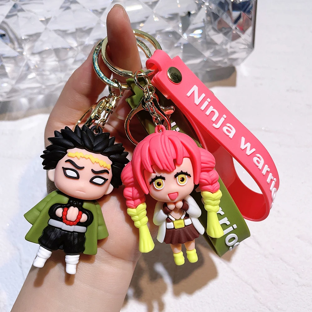 

Anime Keychain Demon Slayer Kimetsu No Yaiba Kamado Tanjirou Nezuko Cosplay Props Cartoon Pendant Accessories Keyrings