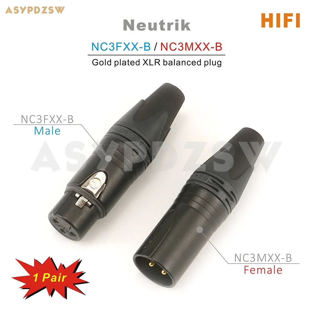 1 пара HIFI Neutrik NC3MXX-B/NC3FXX-B папа/гнездо 3-жильный позолоченный сбалансированный