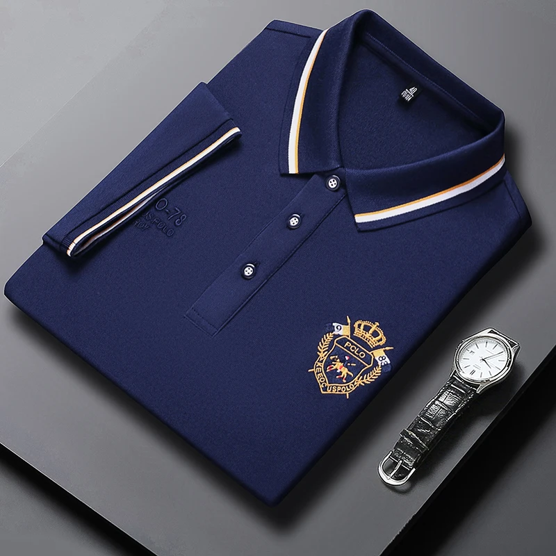 

High Grade Embroidery Polo Shirts Luxury Designer 2023 Summer Men Clothing Cotton Slim Fit Lapel T-shirt Casual Tops Ropa Hombre