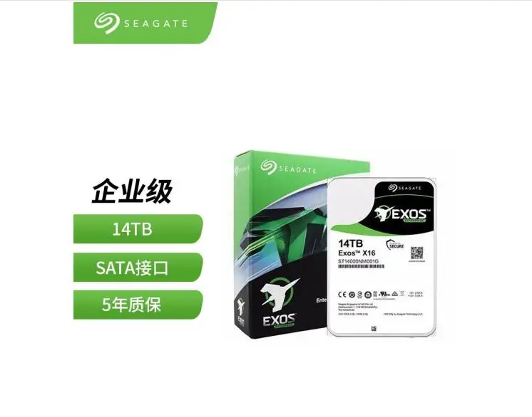 

Seagate Galaxy Exos X16 Series (ST14000NM001G) 14TB 256MB 7200 RPM PMR CMR SATA Enterprise Hard Drive