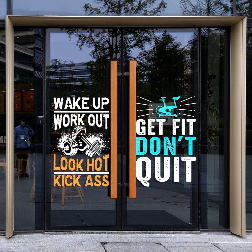 QiAds персонализированная стеклянная пленка для фитнес-клуба украшение