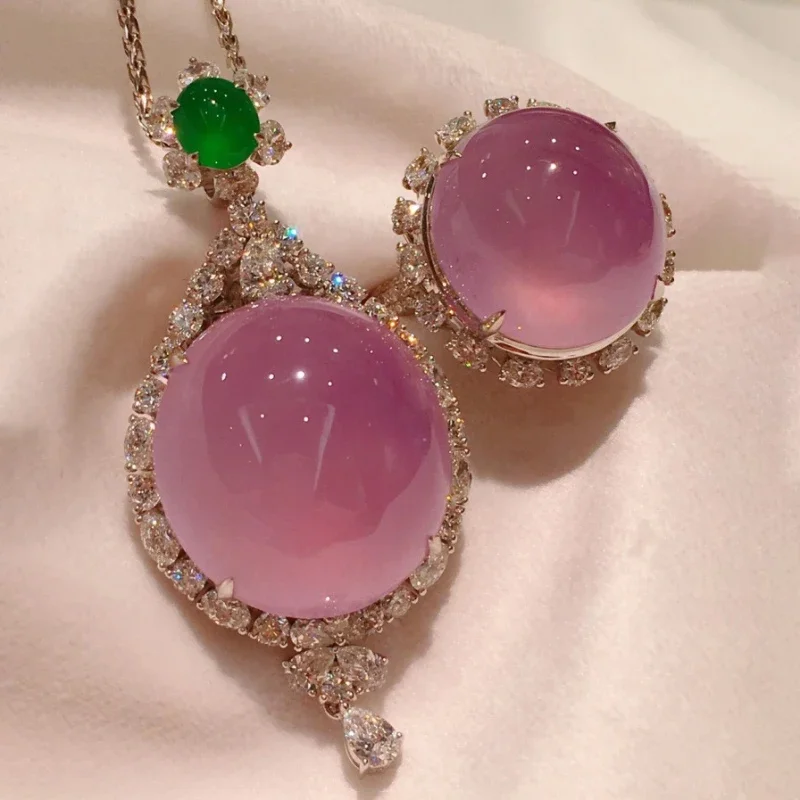 Натуральные семена льда нефритовый халцедон фиолетовый цвет большие ювелирные