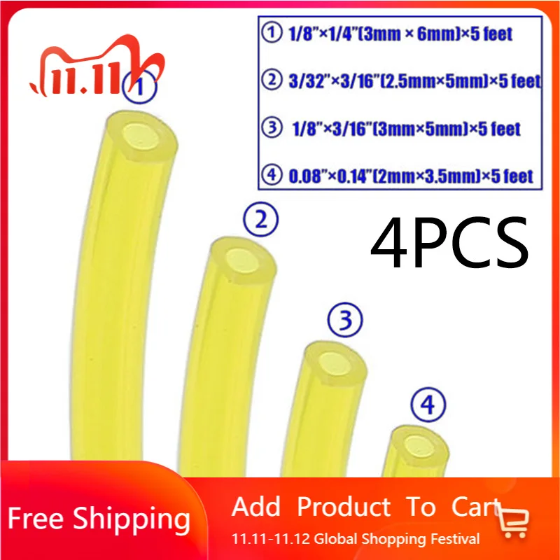 

4 шт. Универсальный Tygon бензиновый топливный газовый шланг трубка для триммера нагнетатель цепной пилы 2 цикл газовый двигатель машины запча...