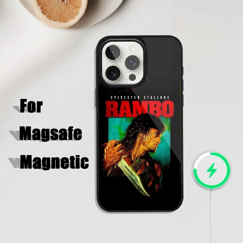 Чехол для телефона John R-Rambo iPhone 16 15 14 13 12 11 Plus Pro Max Mini Magsafe с магнитной беспроводной