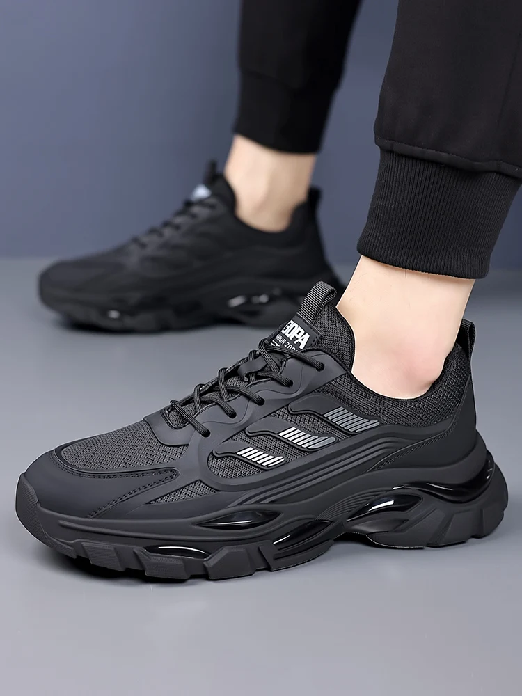 Мужские сетчатые кроссовки 8 см дышащие с мягкой подошвой невидимые подъемные