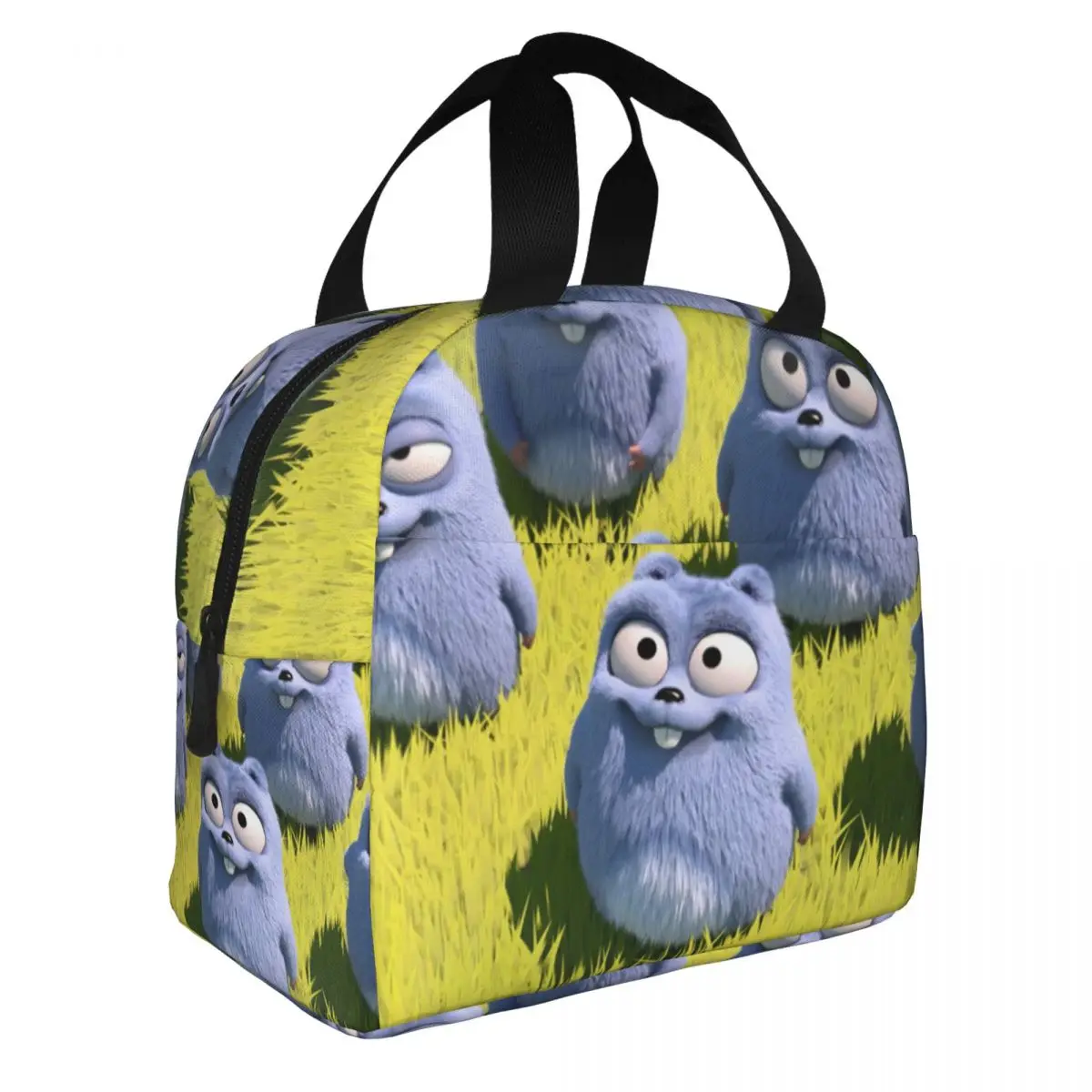 Grizzy And The Lemmings Lunch Bento Bags Portable Aluminum Foil thickened Thermal Cloth Lunch Bag for Women Men Boy