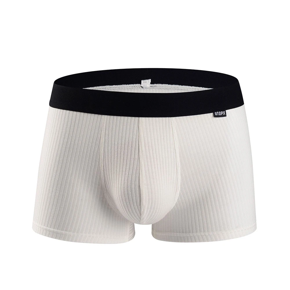 Boxer Mens Underwear Modal Soft Trunks U-Pouch Briefs Male Pure Men Panties Striped Shorts Underwear Boxee Shorts Breathable