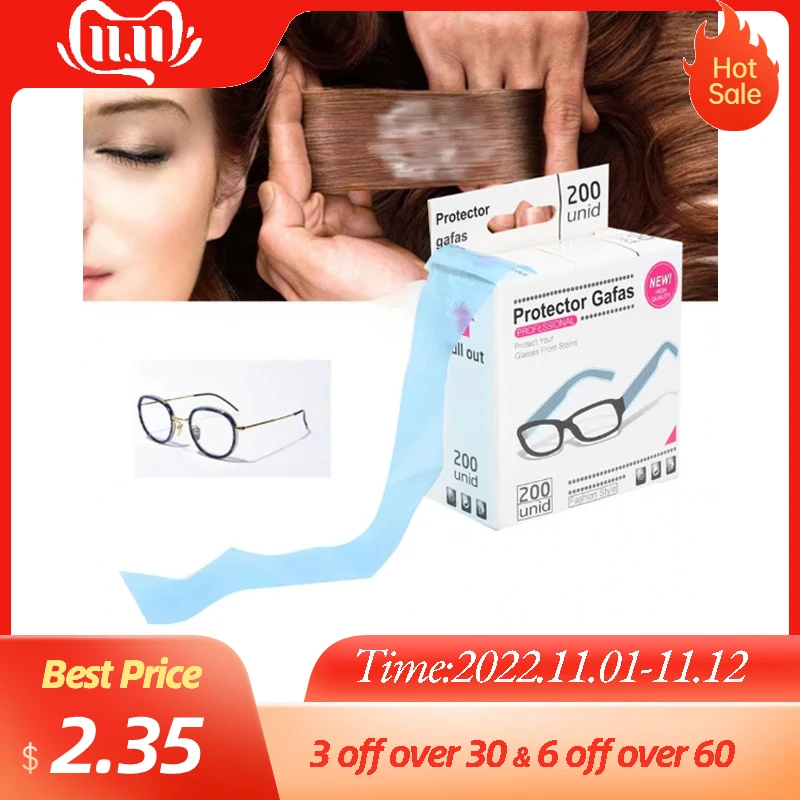 

200ps/Box Disposable Glasses Leg Sleeves Cover Hairdressing DIY Barber Hair Coloring Styling Tool Eyeglasses Protector Accessory