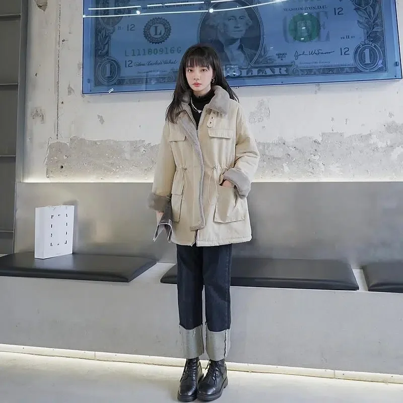 Cotton Clothes Female 2022 New Fall and Winter Loose Medium-Length Paragraph Thickened Cotton Coat Jacket