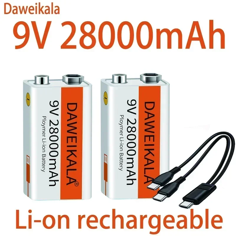 Фото Литий-ионная аккумуляторная батарея 2025 9 В 28000 мАч  Батарея Micro USB Батареи 9 В литий-ионный для мультиметра Микрофон Игрушечный пульт дистанционного управления №3