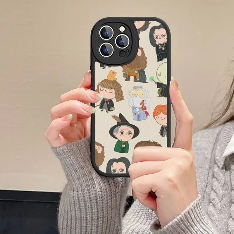 Art Ring P-Potters Wand Phone Case Hard Leather For iPhone 14 13 12 Mini 11 14 Pro Max Xs X Xr 7 8 Plus