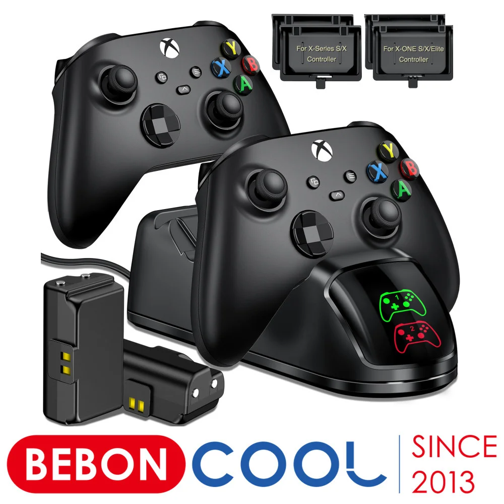 

Станция для быстрой зарядки для контроллера Xbox One + перезаряжаемая батарея 2X150 0 мАч для геймпада Xbox Series X/S/Xbox One