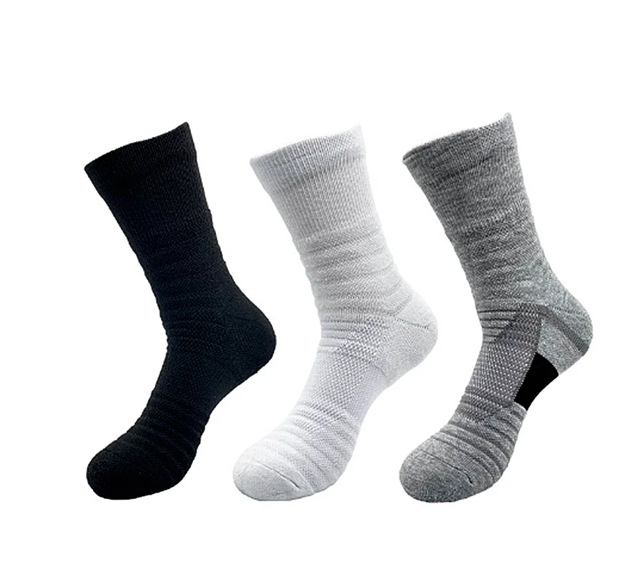 

Мужские махровые утолщенные амортизирующие уличные спортивные носки для бега Нескользящие Дышащие носки средней длины