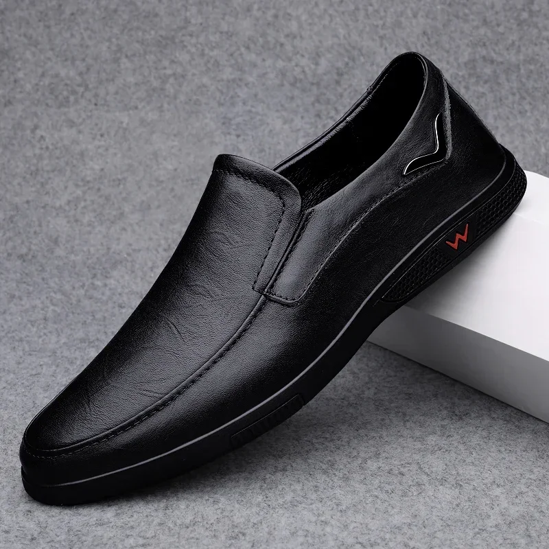 

Men Casual Shoes outdoor Luxury Brand 2023 genuine Leather Mens Loafers Moccasins Breathable Slip on Black Driving Shoes men