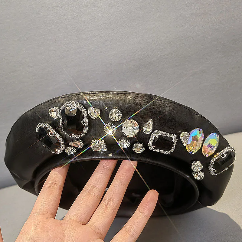 

Новинка 2022, берет стразы, милая розовая зеркальная Кепка художника, Корейская Кепка с плоским верхом