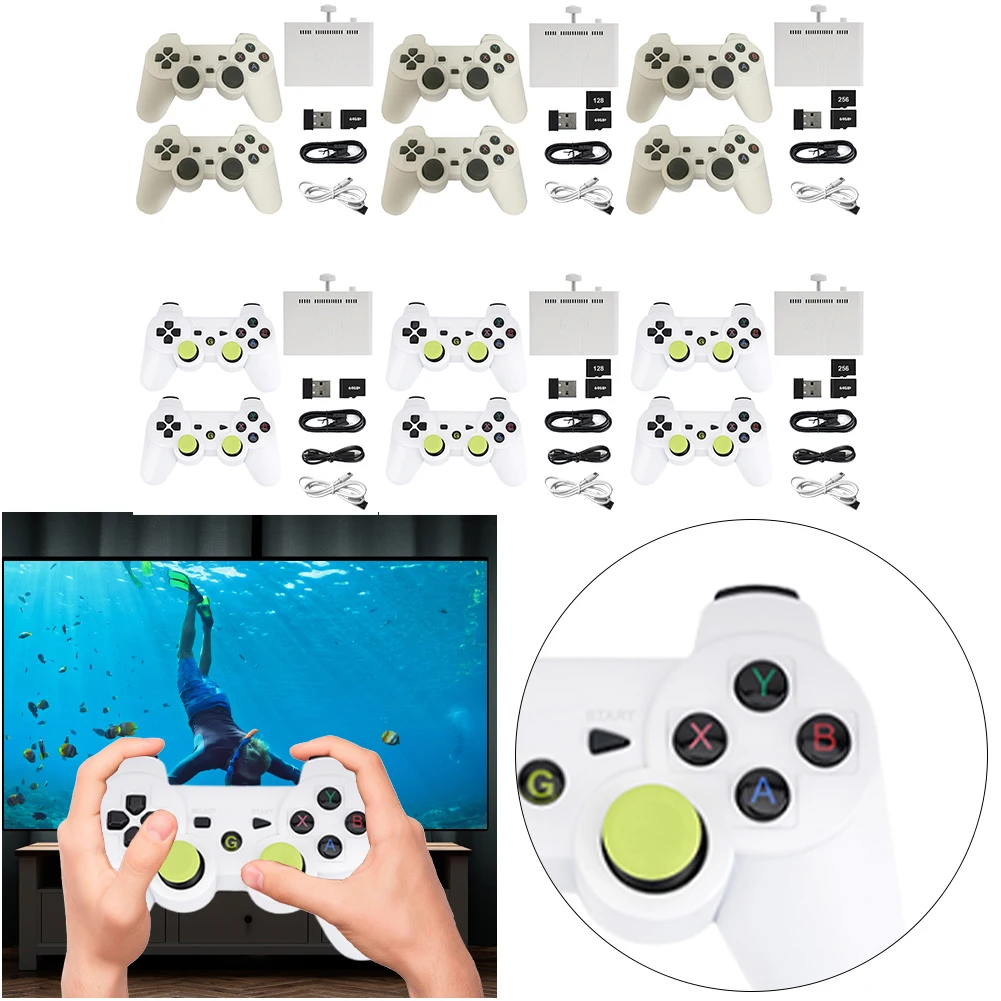 Беспроводная Игровая ТВ-приставка 64G/128G/256G 4K HD Портативная Консоль С Несколькими