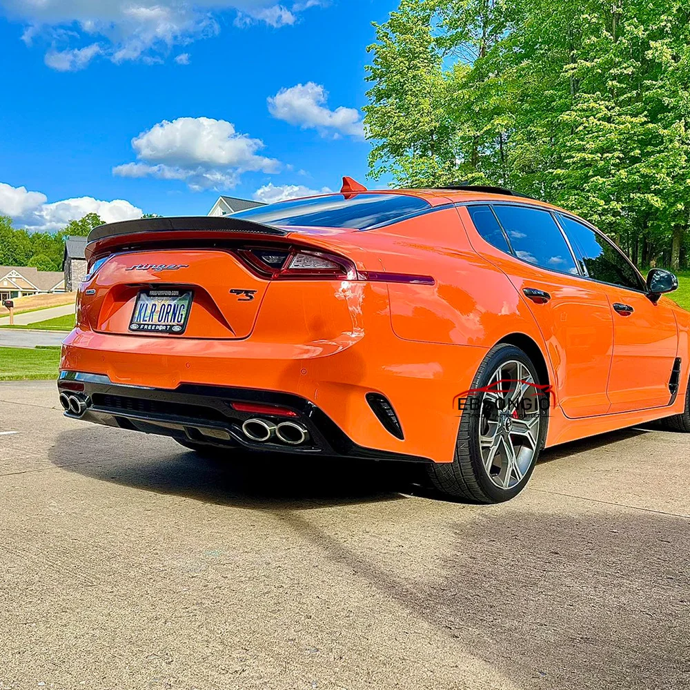 Фото Для Kia Stinger 2018-2025: Глянцевый черный задний спойлер-«утиный хвост» из ABS-пластика, тип Highkick Wing №4