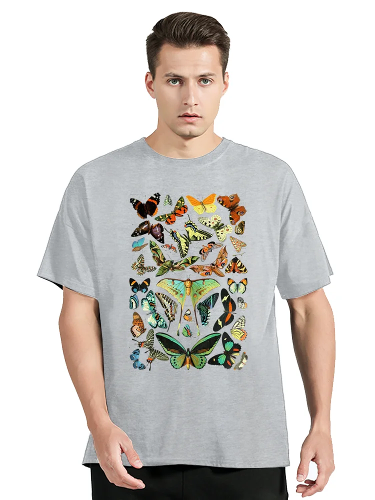 Майка из манги для мужчин и женщин Camisa de algodón con diseño mariposas botánicas ropa Vintage