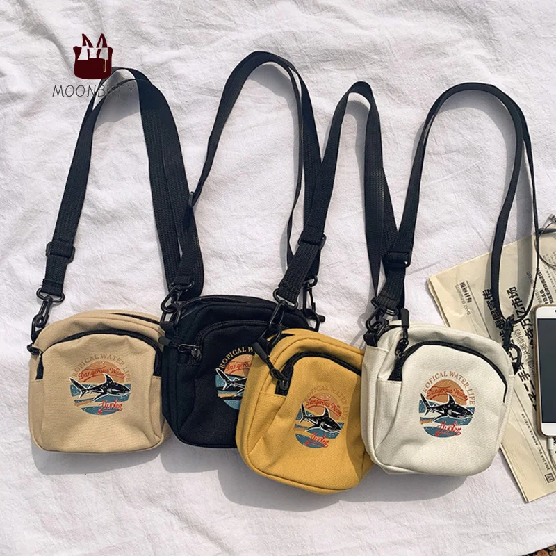 

Women Crossbody Bag Japanese Harajuku Shark Print Fashion Shoulder Bag Casual Student Canvas Coin Purse