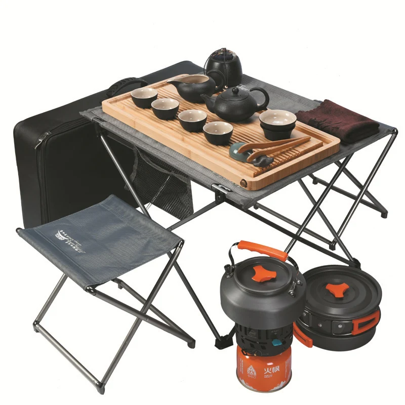 

Outdoor portable travel kung fu tea set Outfits with boiling water cooking and cooking Outfits