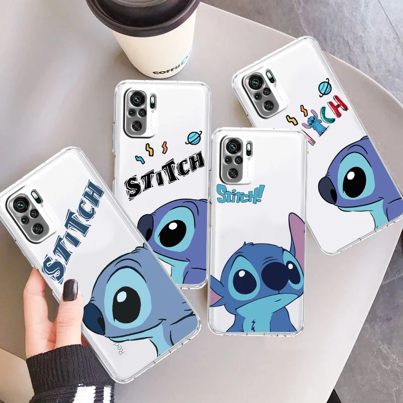 

Disney Anime Stitch Cute Transparent Cover Phone Case For Xiaomi Redmi Note 11E 11S 11 11T 10 10S 9 9T 9S 8 8T Pro Plus 5G 7