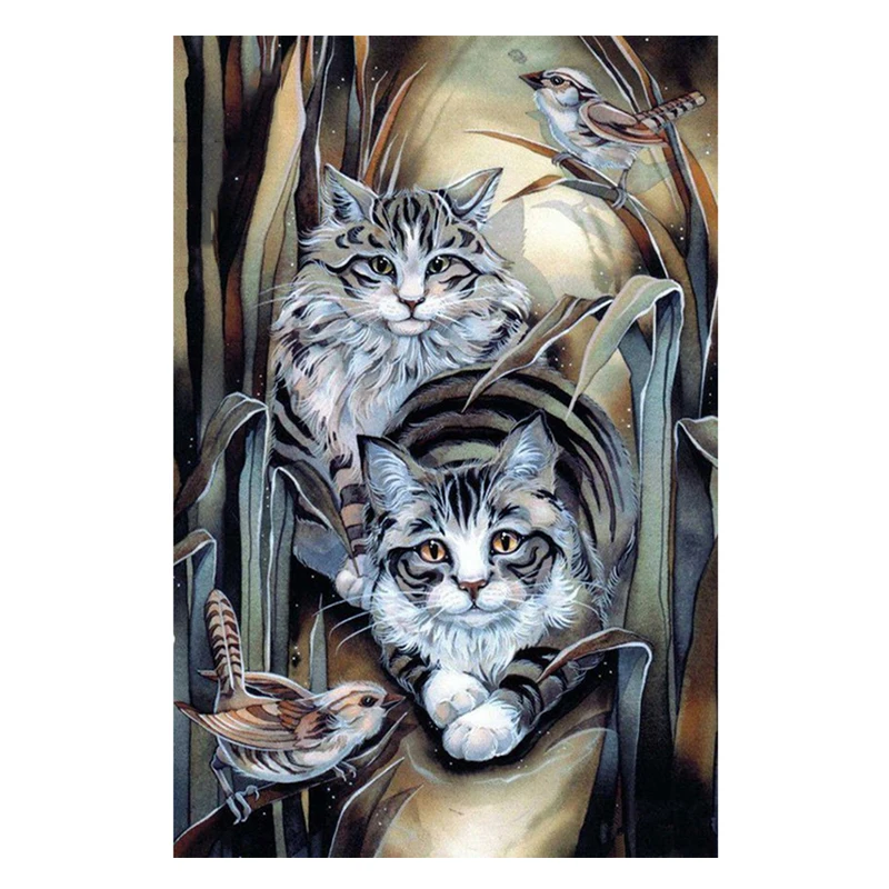 

5D DIY Full Square Diamond Painting Cat Dirds Embroidery Diamond Painting Cross Stitch Needlework Diamond Mosaic Kit Home Decor