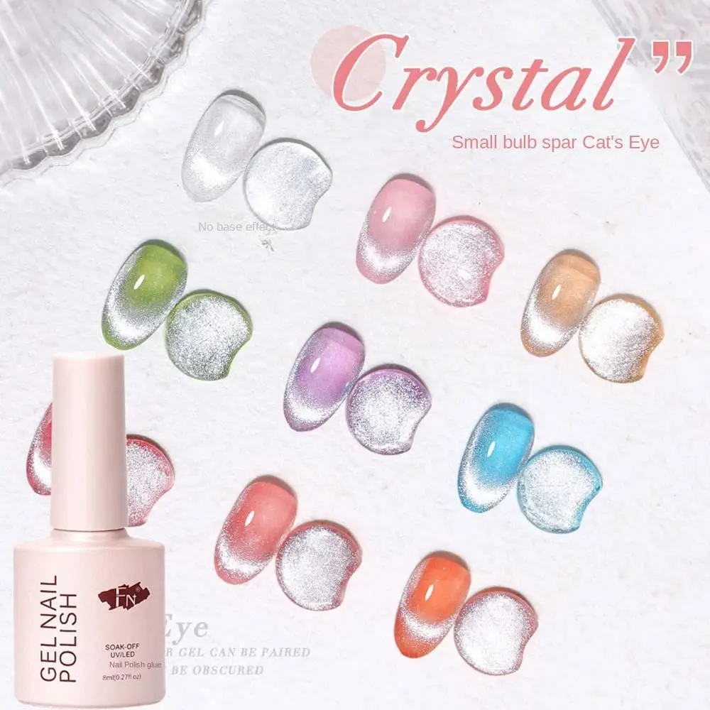 

8ml Soak Off 9D Wide Cat Eyes Magnetic Gel Polish Bright Silver UV Gel Holographic Reflective Glitter Semi-Permanent Varnish