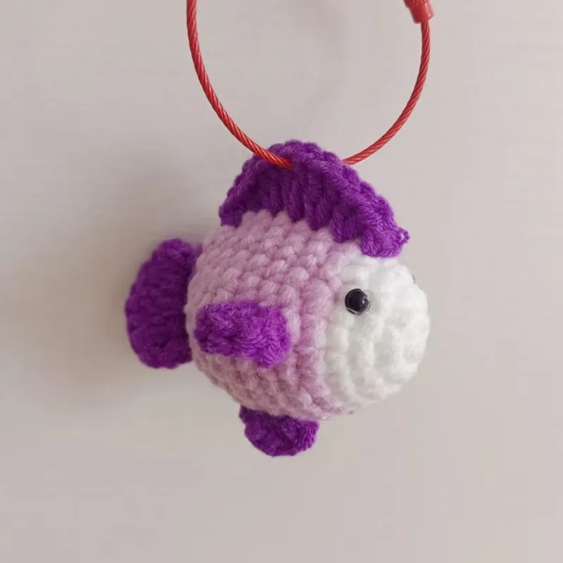 Милый вязаный брелок с рыбой крючком кулон ручной работы креативная