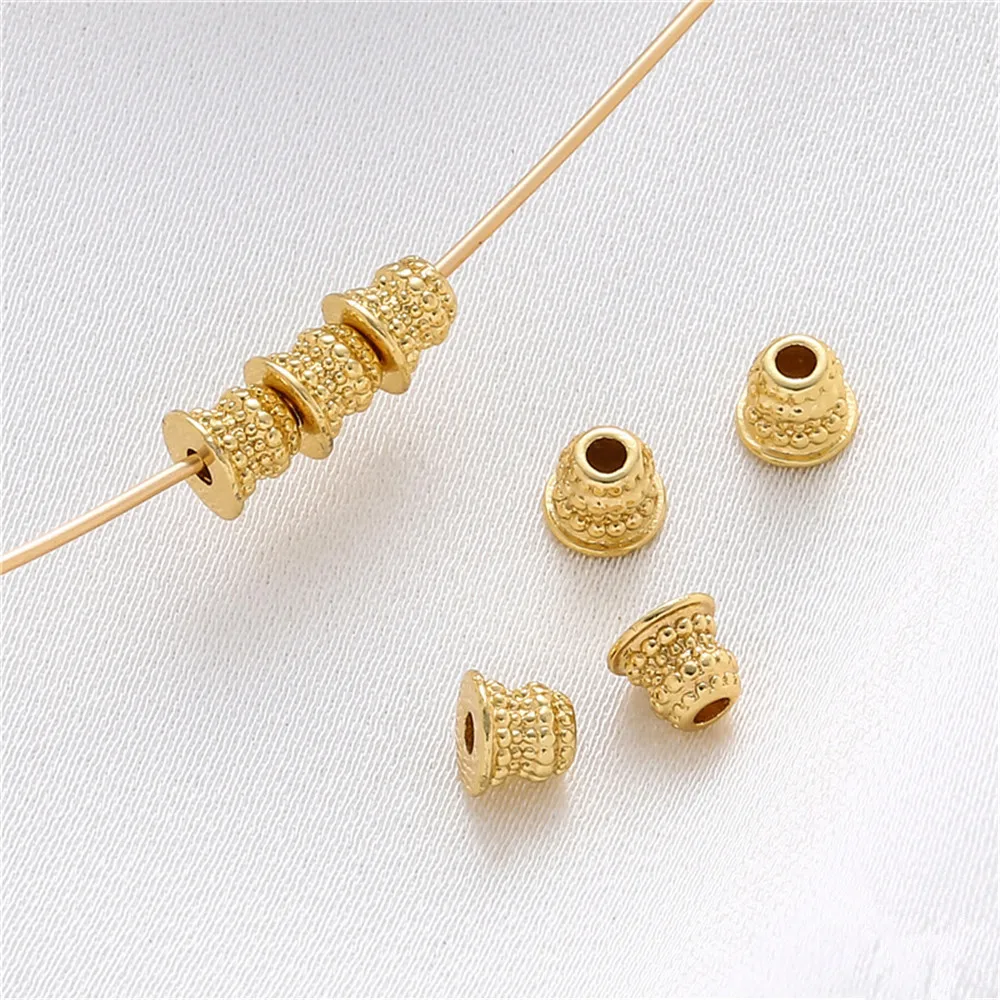 

14k gold clad stupa spacer beads bump bell-shaped loose beads diy handmade bracelet necklace beads jewelry accessories materials