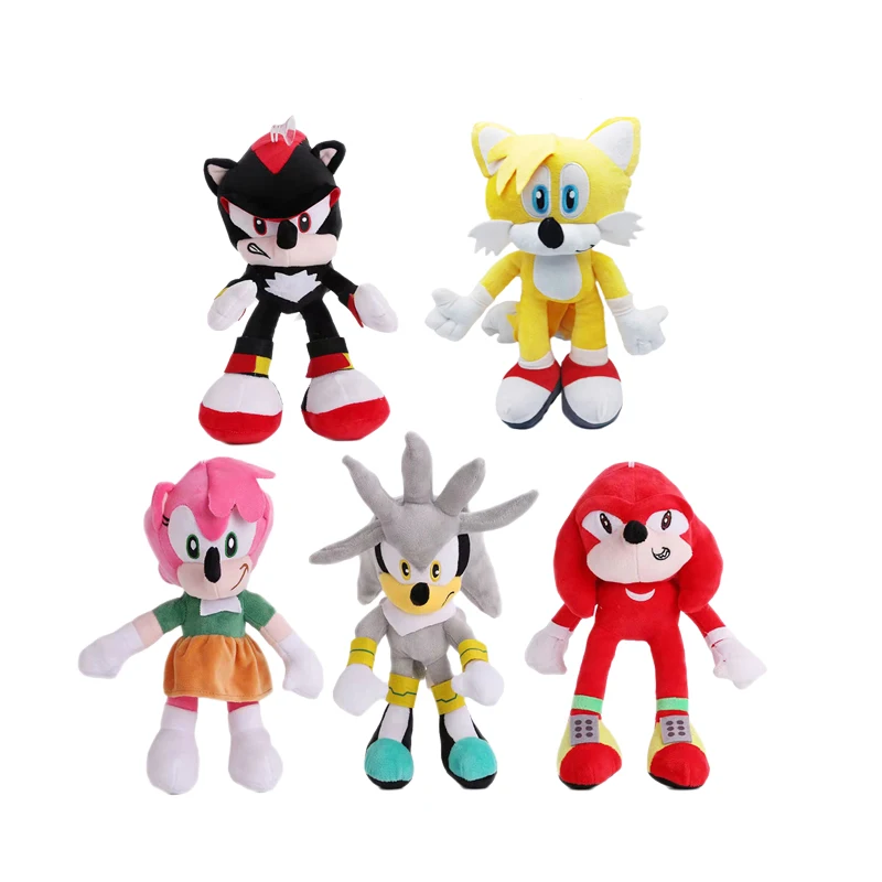 

28cm Sonic Plush Doll Anime Peripherals Game Characters Children Soft Stuffed Toys Cute Supersonic Cartoons Birthday Gifts