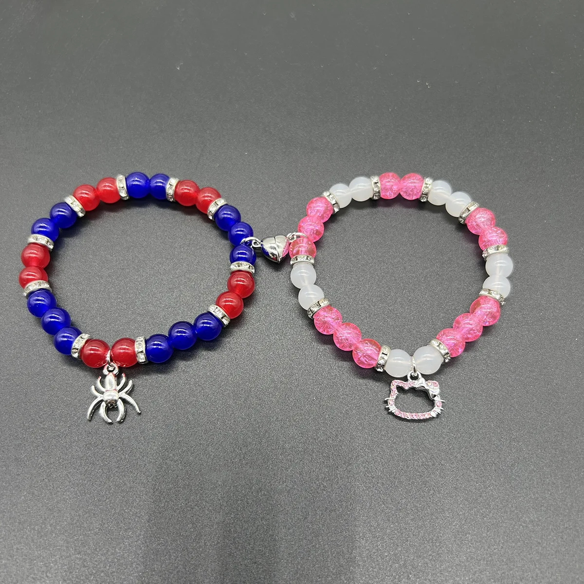 Хэллоуин паук Hello Cat бусины браслеты-подвески для женщин сердце магнитные