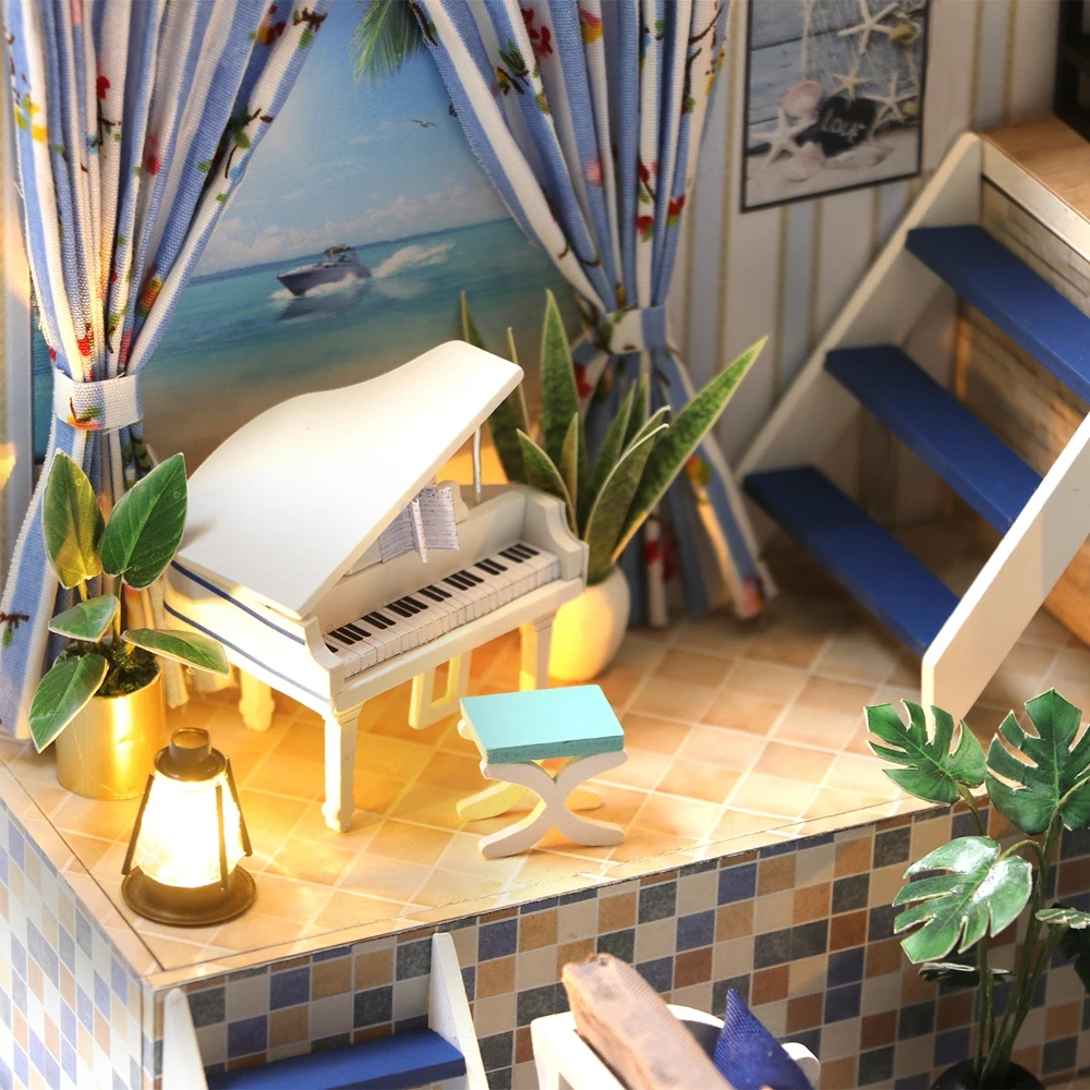 Набор для кукольного домика сделай сам деревянный миниатюрный с мебелью