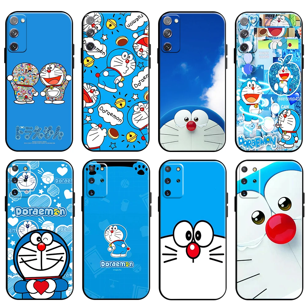 

Doraemon Phone Case For Samsung Galaxy S22 S21 S20 Ultra FE 5G S10 10E S9 Plus Lite Black Silicone Cover Coque Soft