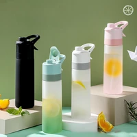 portable spray water bottle outdoor sport water bottle travel camping plastic bottles large capacity water bottles with straws