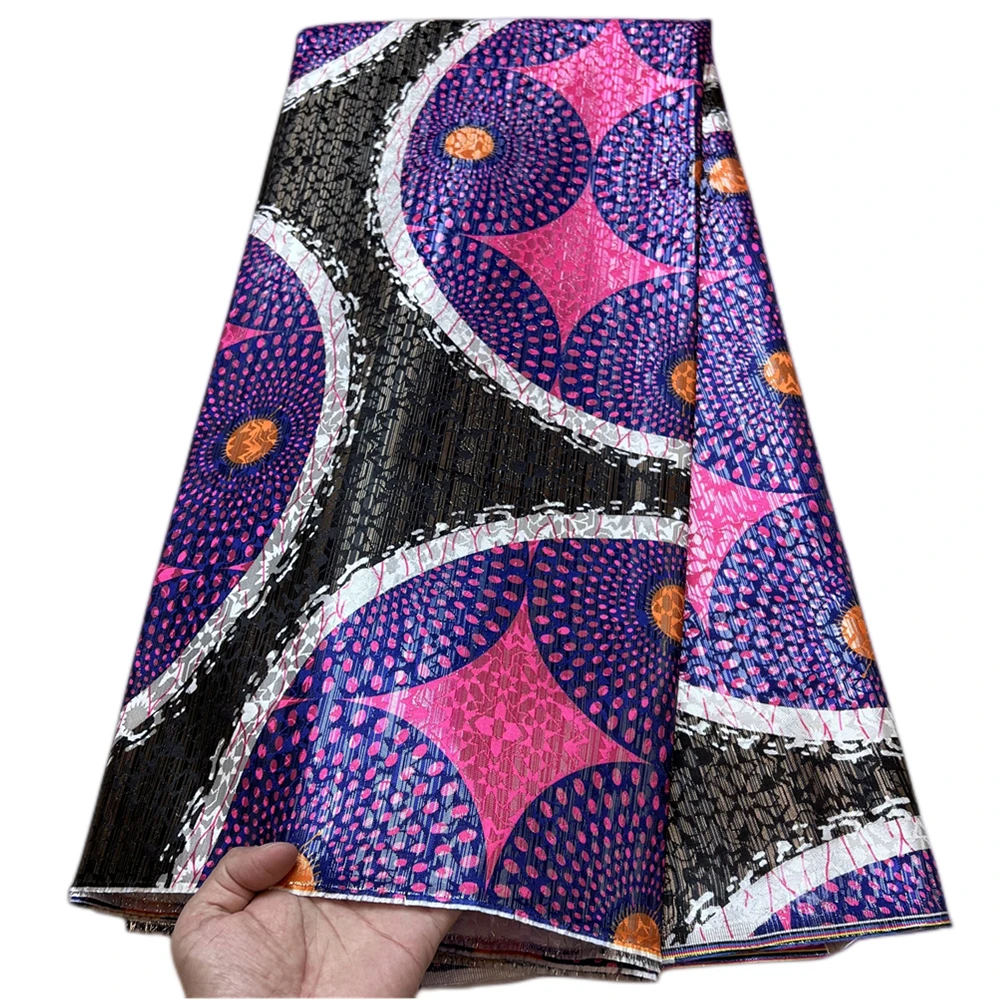 LJ Printed Africa Style Brocade Fabrics High Quality Soft Comfortable Tissue 5 Yards Nice Brocade Fabric For Women Cloth DIY