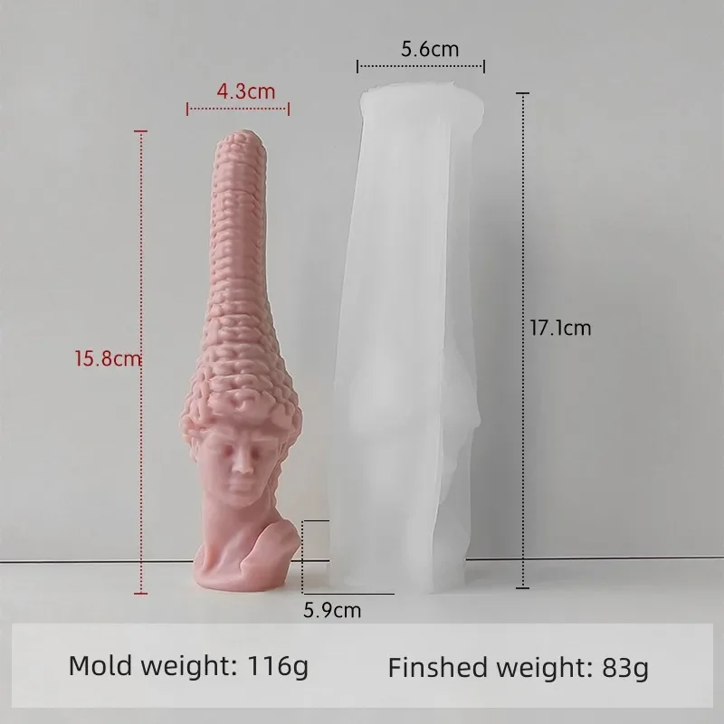 Силиконовая форма в виде головы Давида сделай сам гипс свечи портрет ручная