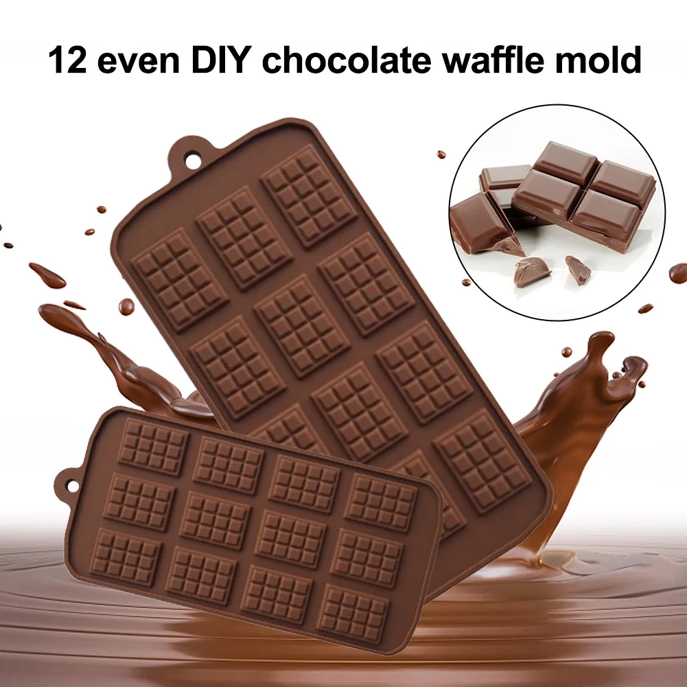 

12 Cavity Silicone Chocolate Mold Jelly Block Bar Mold Epoxy Ice Tray Fondant Cake Decorating Candy Tool Kitchen Baking Supply