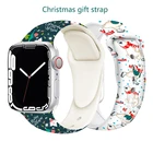 Ремешок рождественский ДЛЯ Apple Watch band 44 мм 40 мм 45 мм41 мм 38 мм 42 мм, мультяшный браслет для наручных часов IWatch series 5 4 3 6 SE 7