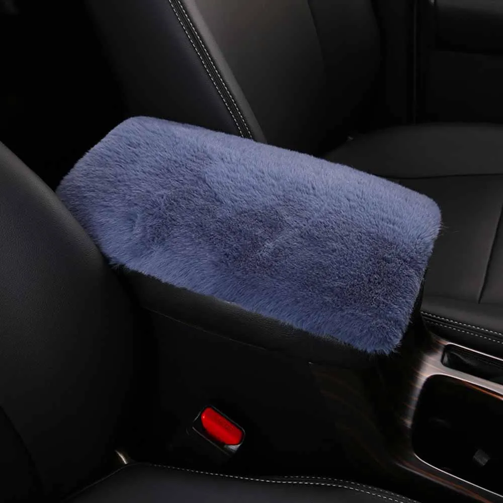 

Автомобильный подлокотник, чехол из искусственного кроличьего меха, средней длины, теплый зимний автомобильный протектор подушки для авто...